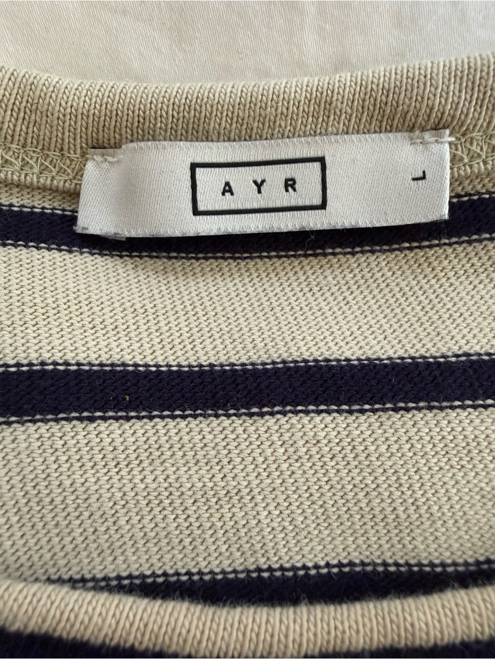 AYR The Matinee Tee Sandstone Stripe, L - Picture 4 of 9